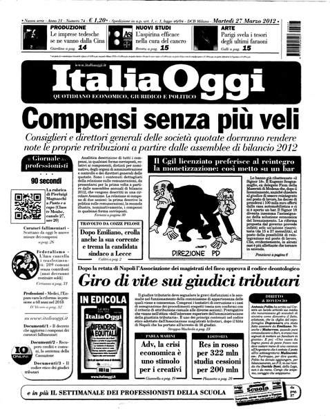 Italia oggi : quotidiano di economia finanza e politica